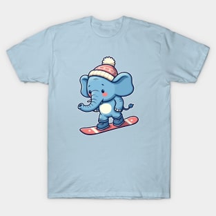 Funny elephant Snowboarding T-Shirt